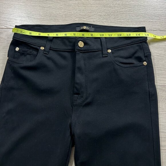 7 For All Mankind Black Mid Rise Skinny Pants - Picture 10 of 12